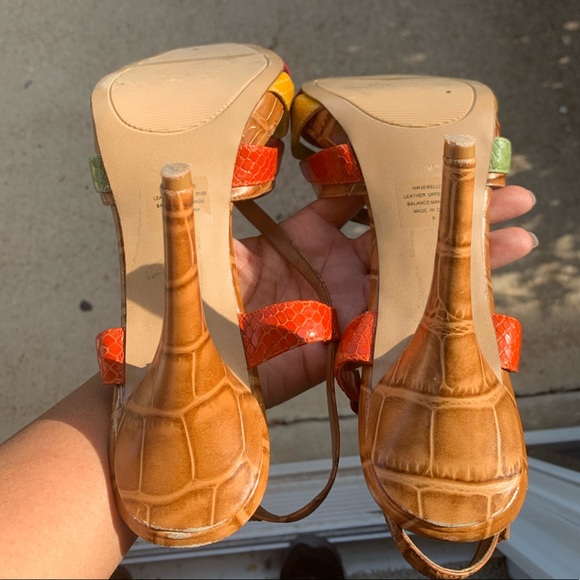 Nine West Multicolored Croco Slingback Heels - Picture 10 of 13